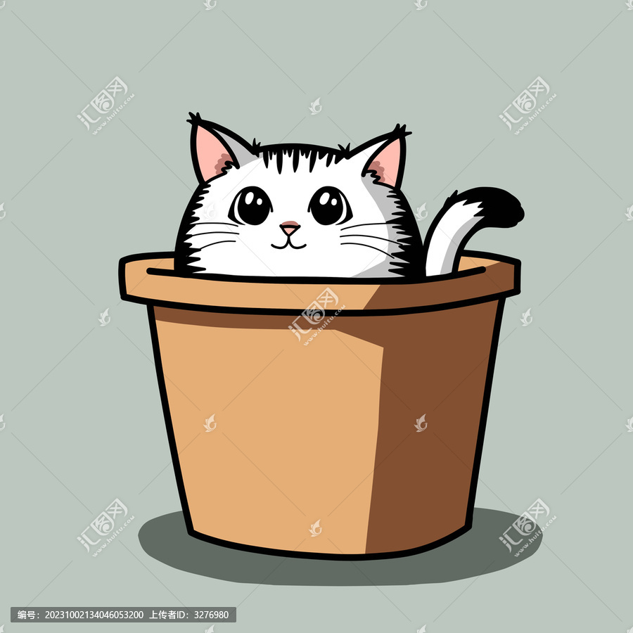猫花盆里的小花猫