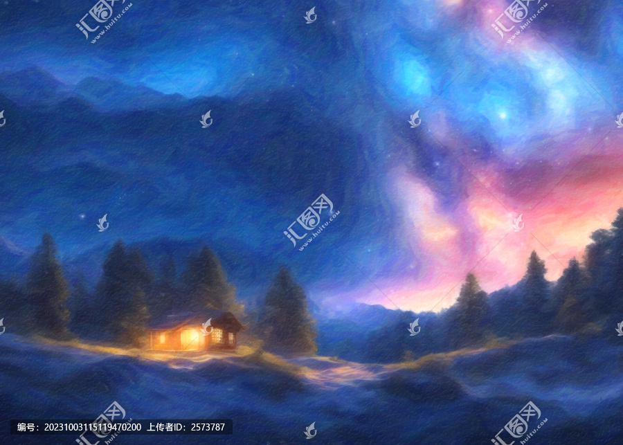 星空下的小屋