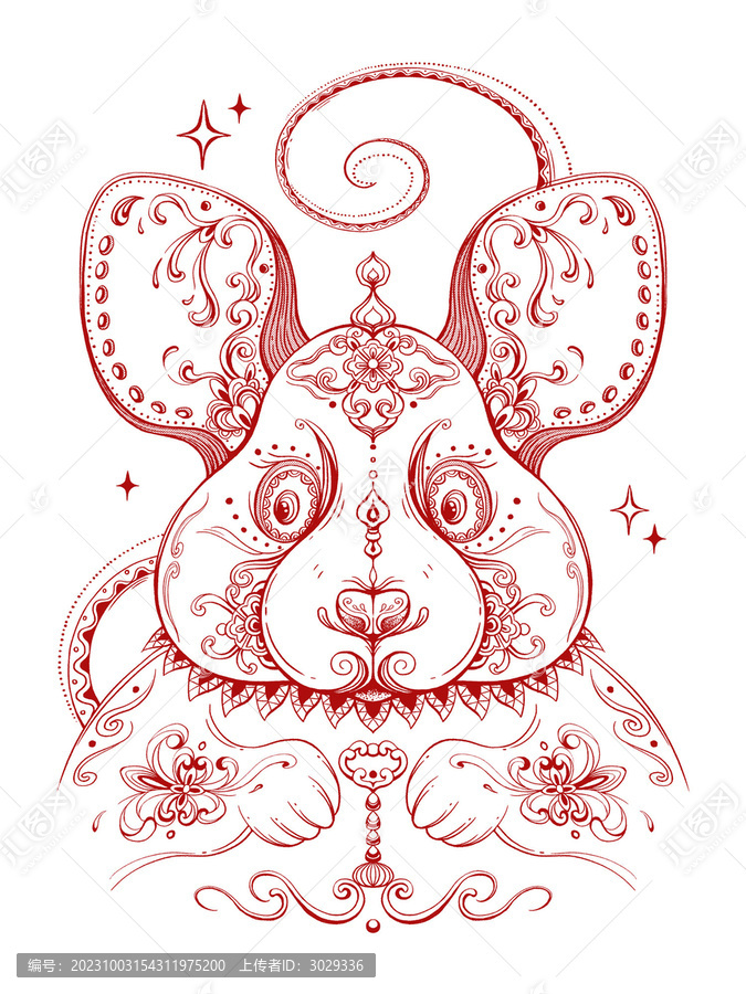 十二生肖鼠插畫