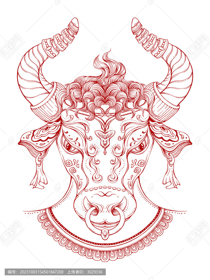 十二生肖牛插畫