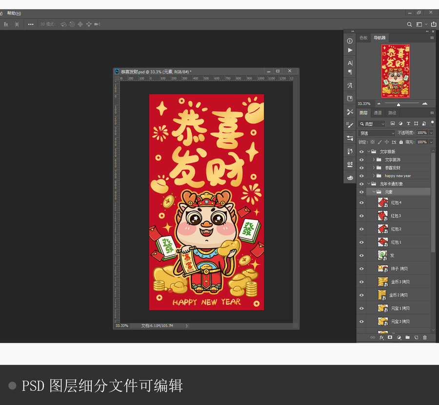 可愛龍年IP形象紅包合集