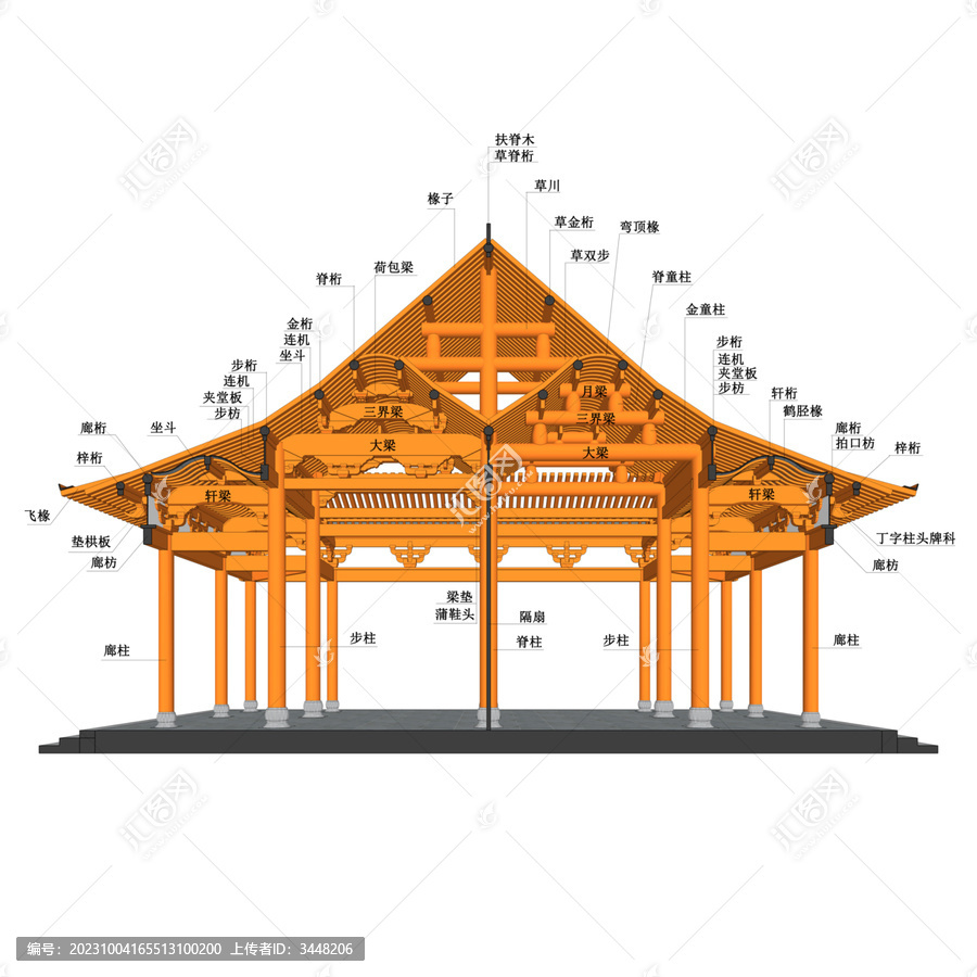 鸳鸯厅正贴图解效果