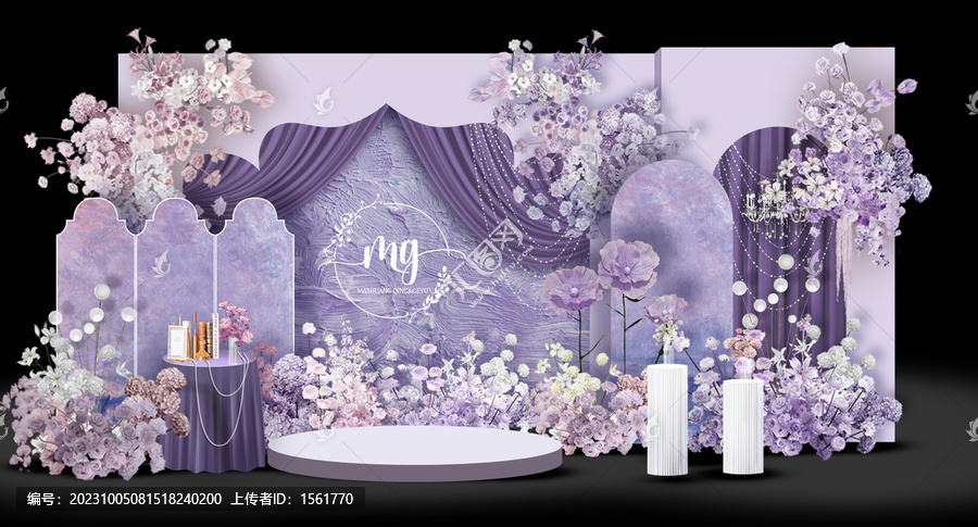 油畫風(fēng)迎賓婚禮效果圖