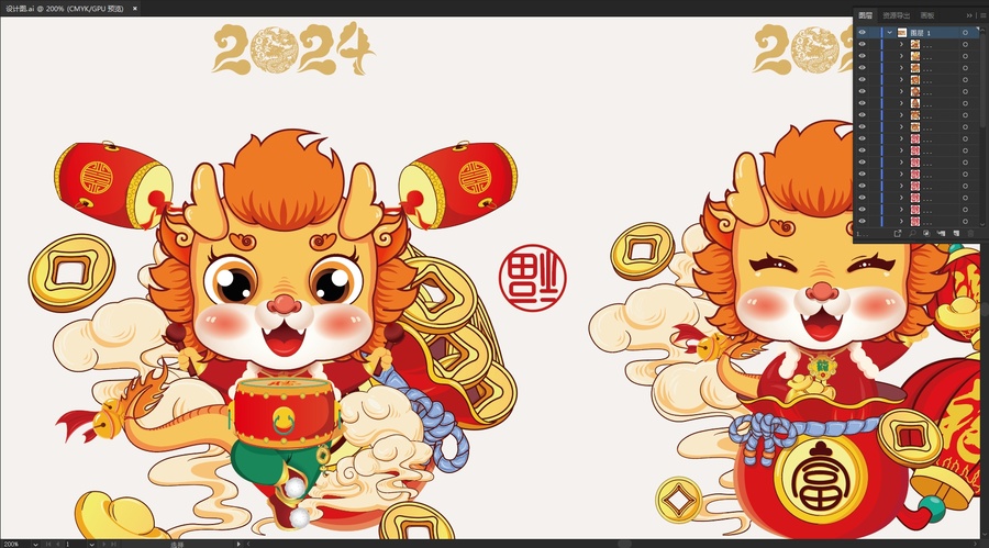 2024龍年國潮插畫全套