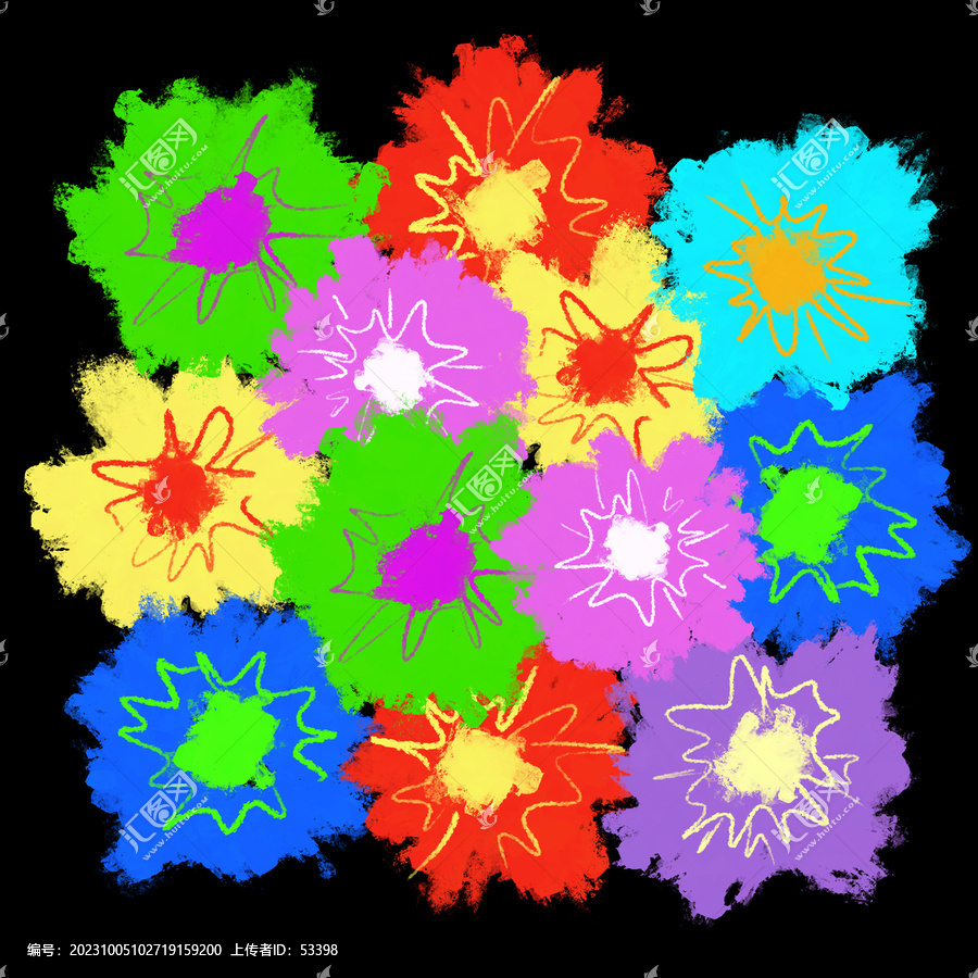 波普風(fēng)花卉裝飾圖案