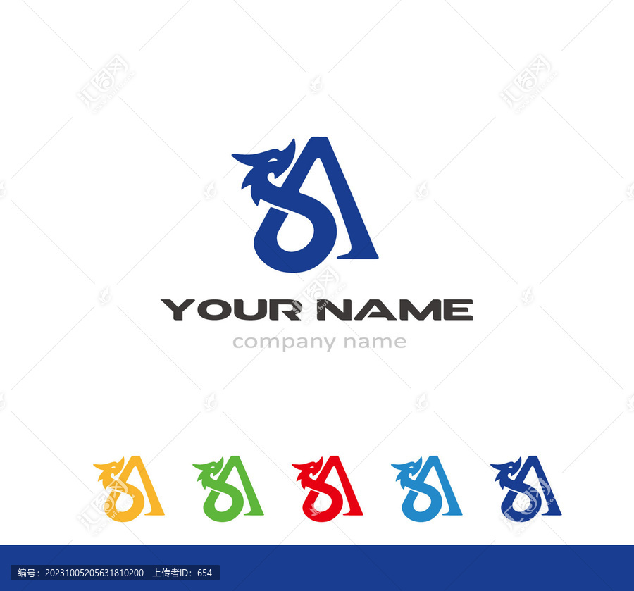 字母A龙logo