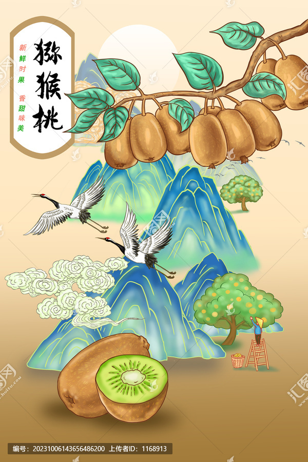 獼猴桃包裝插畫