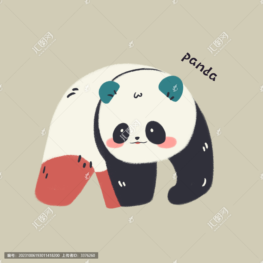 趣味動(dòng)物熊貓卡通圖案創(chuàng)意IP