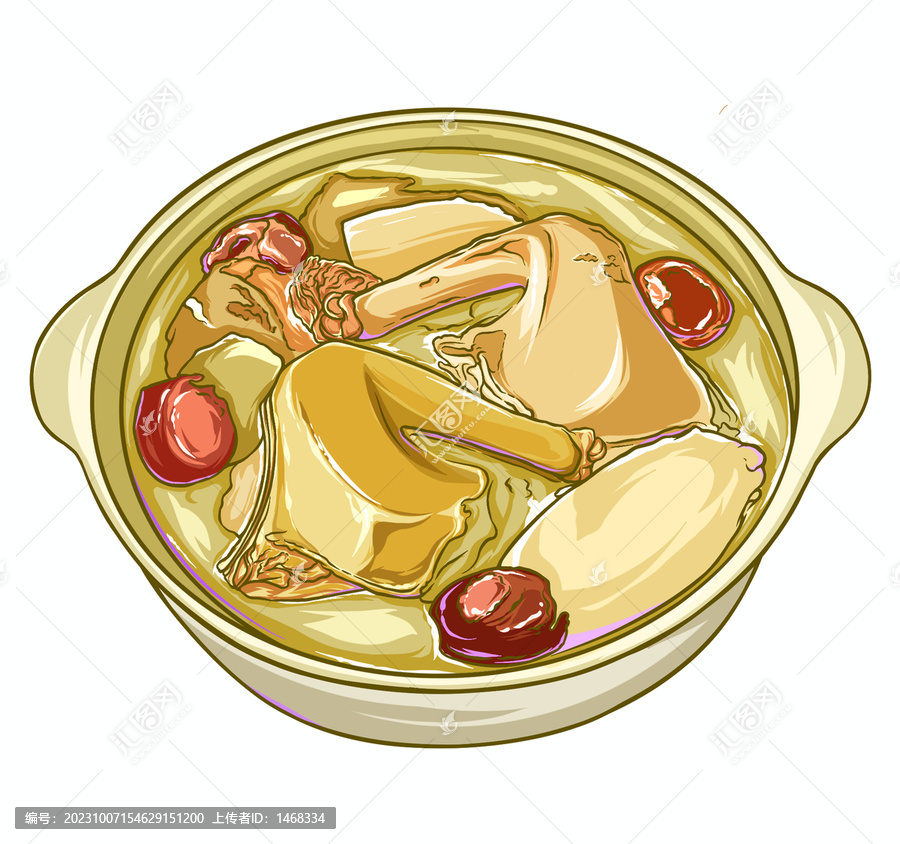 雞腿砂鍋插畫