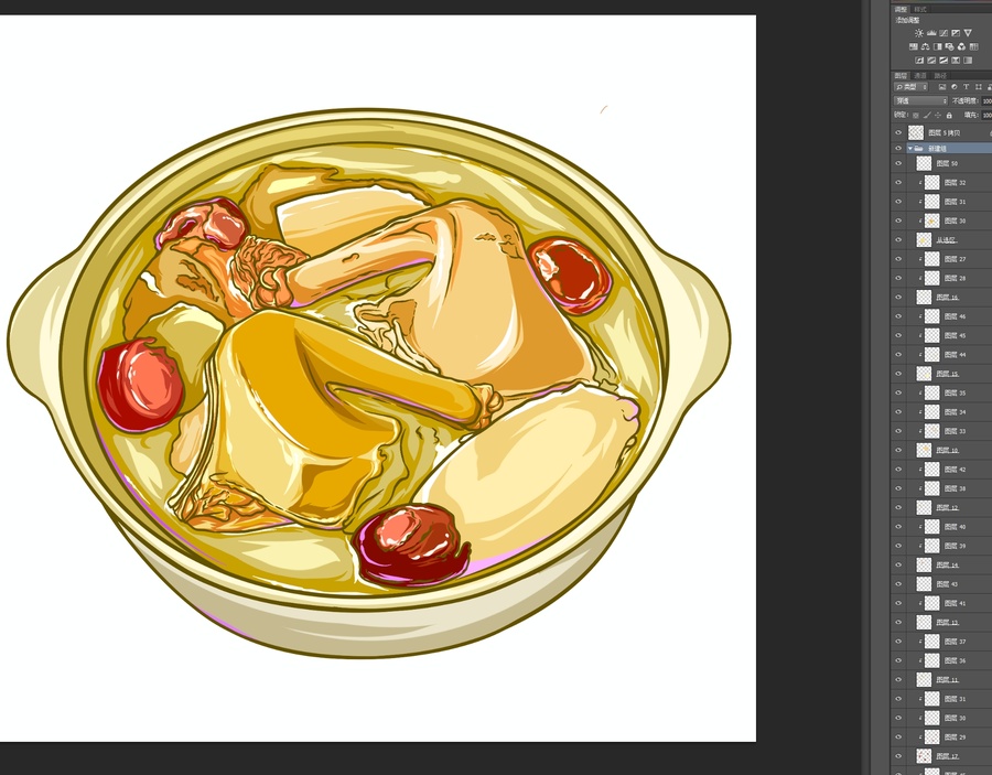 雞腿砂鍋插畫