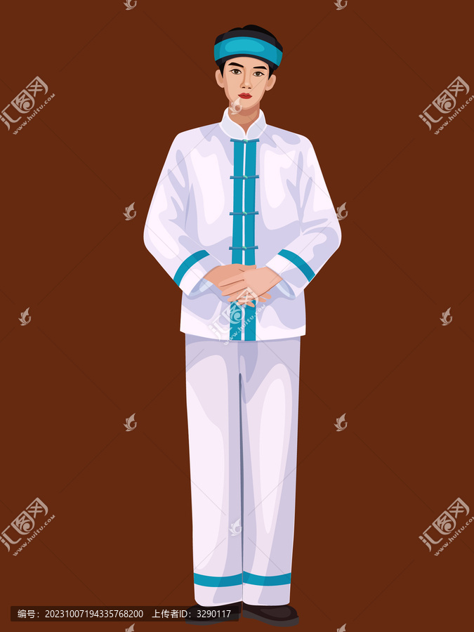 京族男孩人物矢量插畫