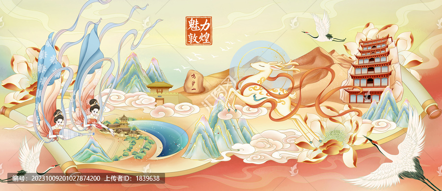 卷軸敦煌插畫