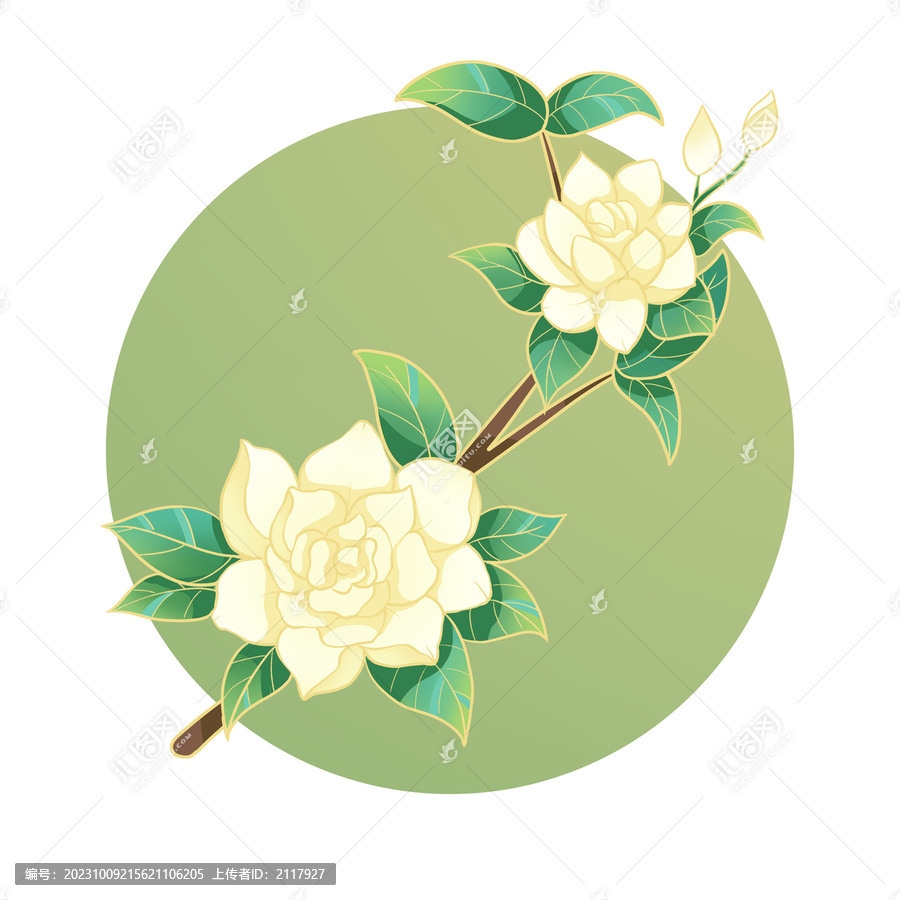 國潮一枝茉莉花