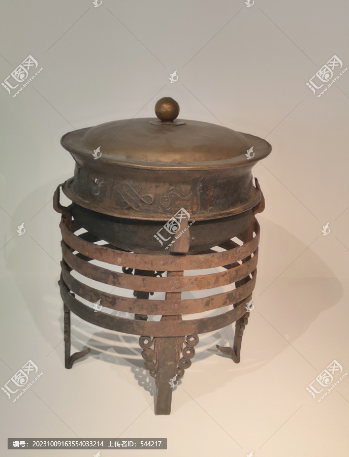 蒙古族路灶具铜炉铜盆