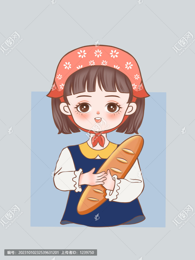 面包店女孩logo卡通形象