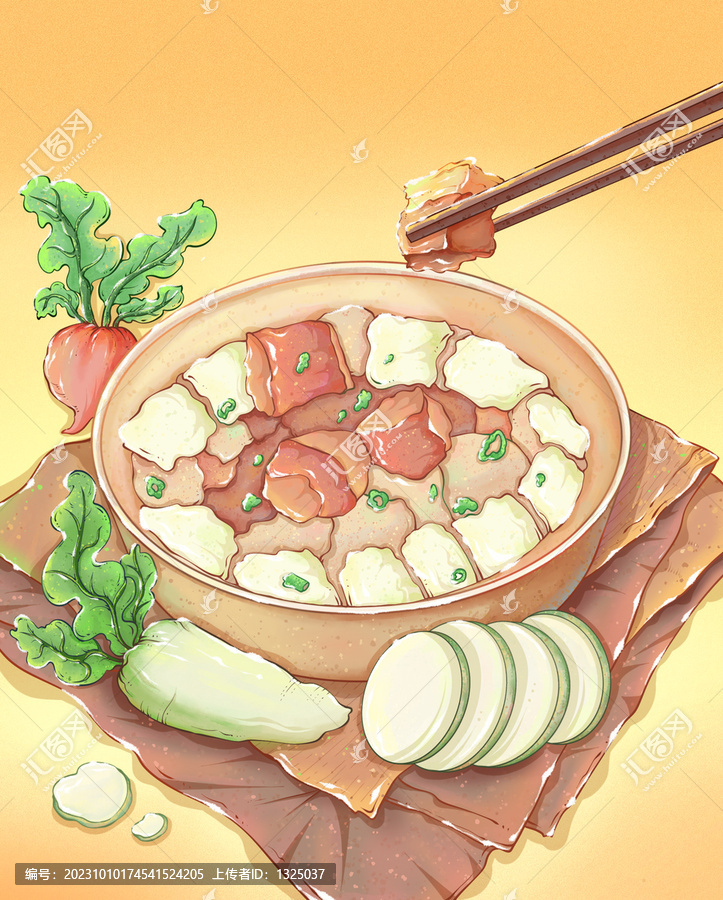 小吃美食插畫