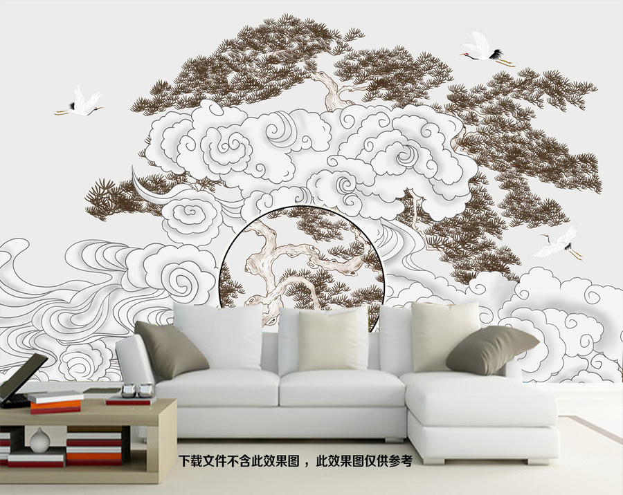 抽象新中式祥云背景