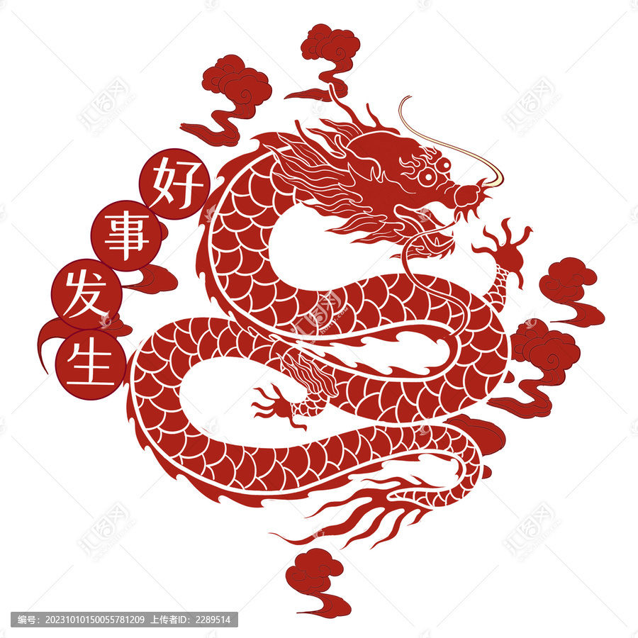 龍年祥龍裝飾圖案吉祥字