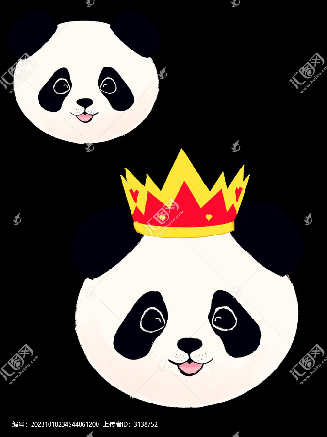 免摳手繪可愛國寶大熊貓