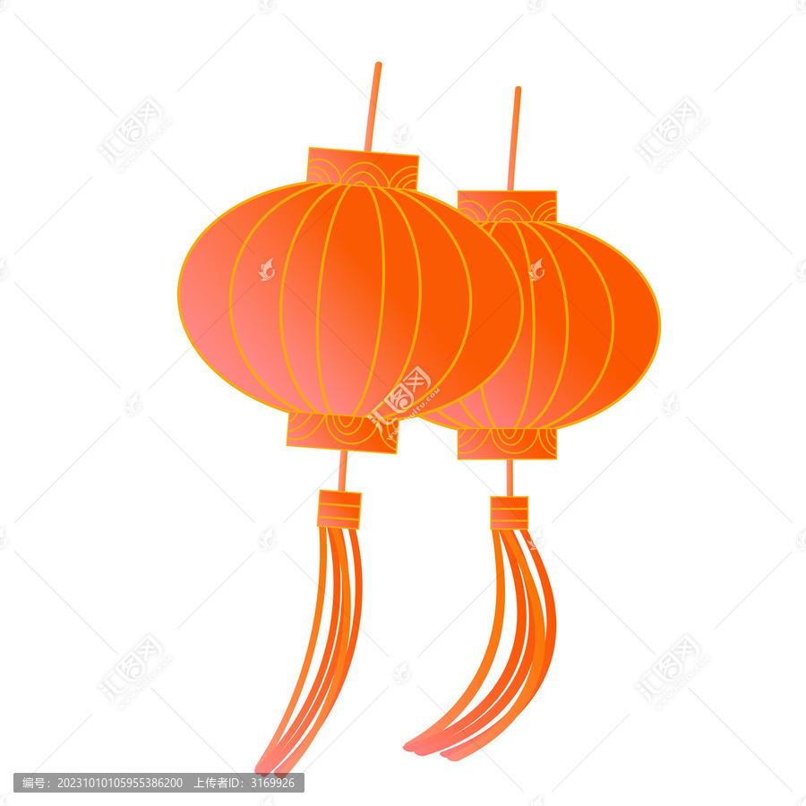 大紅燈籠新年元素
