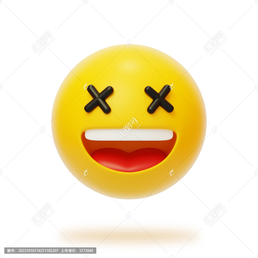 社交情緒表情情感反應高興3D