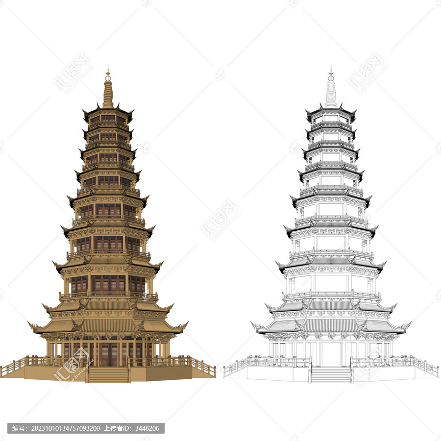 銅塔立面效果圖