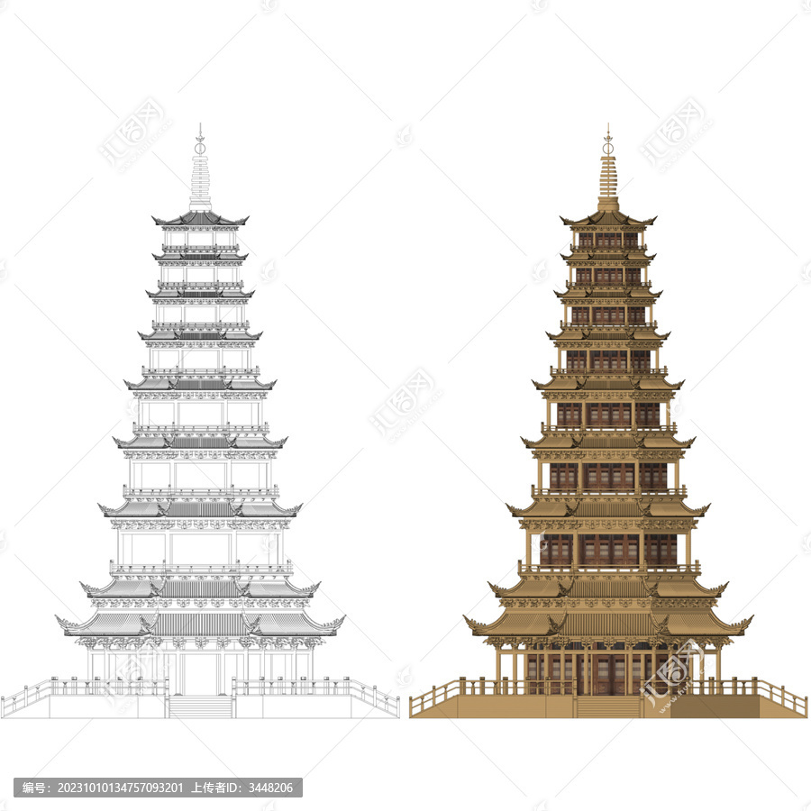 銅塔正立面效果圖