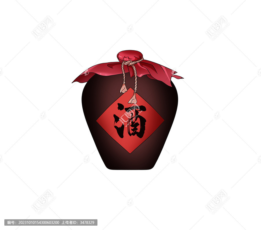 酒瓶元素手繪插畫