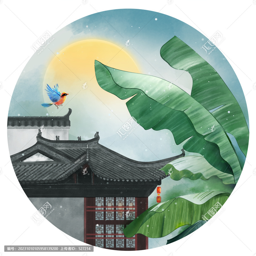 芭蕉古風插畫