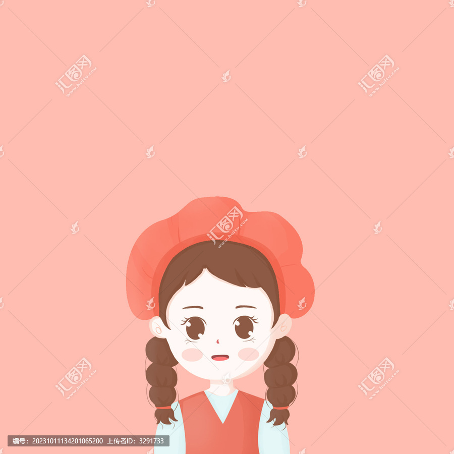 可愛女生帽子女孩卡通頭像