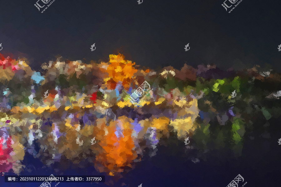 夜景抽象裝飾畫