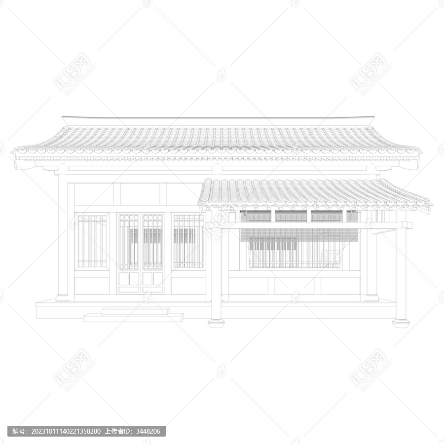 民居立面線稿