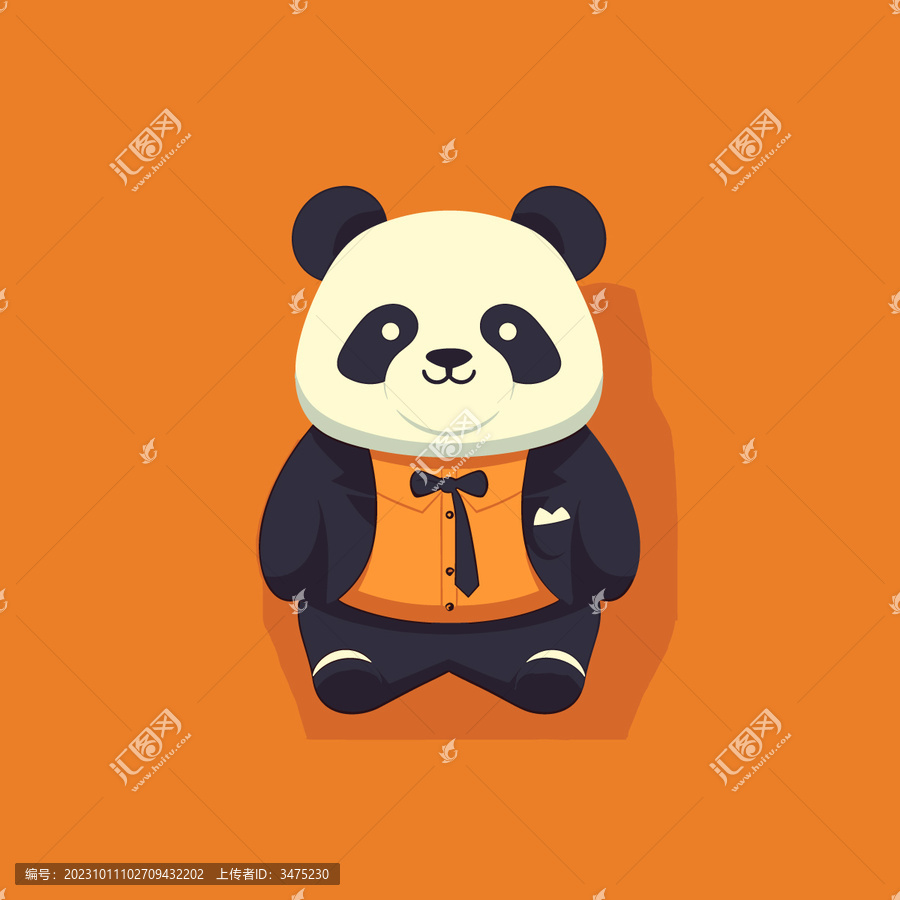 矢量卡通熊貓