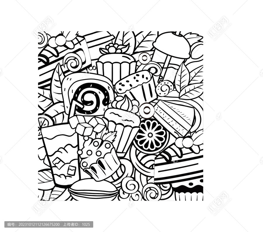 手繪蛋糕插畫(huà)