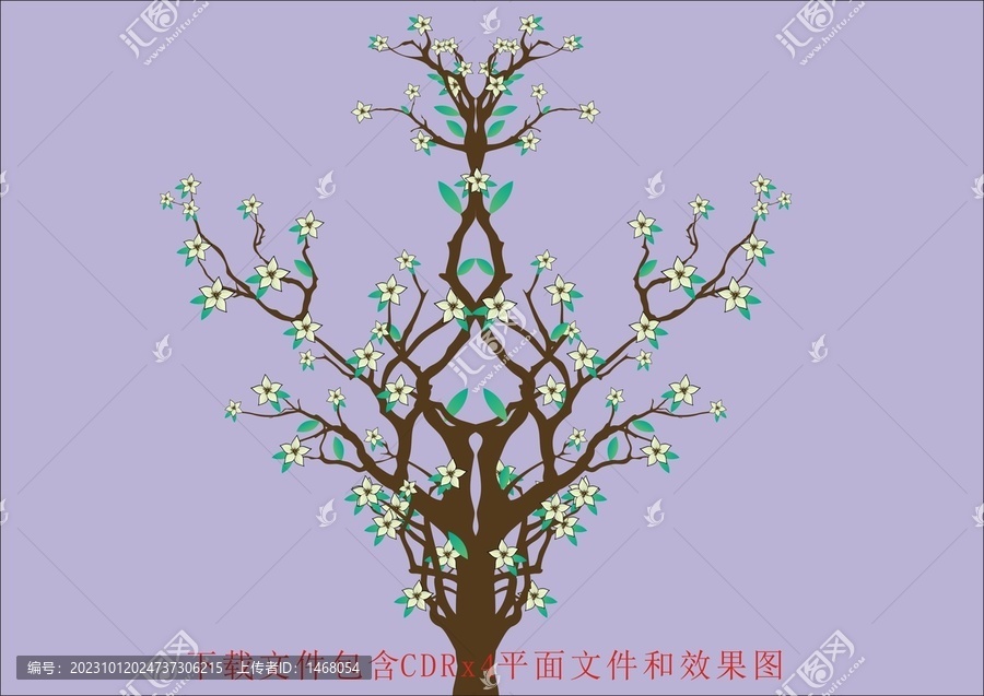 矢量植物森林樹木梨花葉子