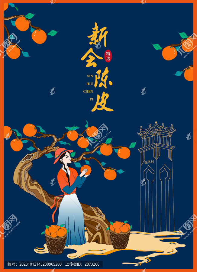 陳皮包裝插畫