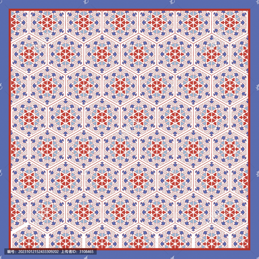 傳統(tǒng)紋樣設(shè)計(jì)藍(lán)紅