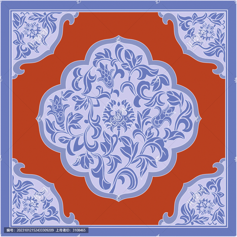 傳統(tǒng)紋樣設(shè)計(jì)藍(lán)紅
