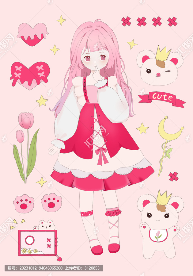 美少女立繪貼紙