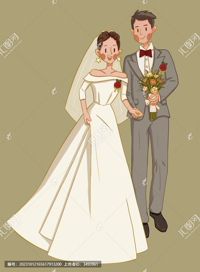 新人戀人全身婚紗照