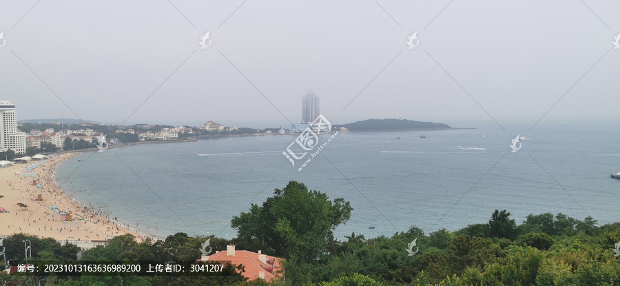 青岛第一海水浴场全景