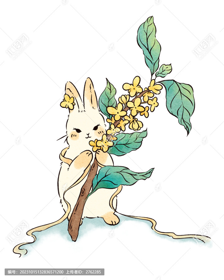 抱著桂花的兔兔
