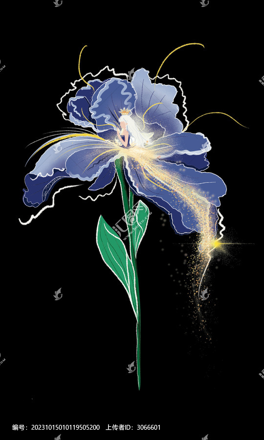 鳶尾花精靈插畫