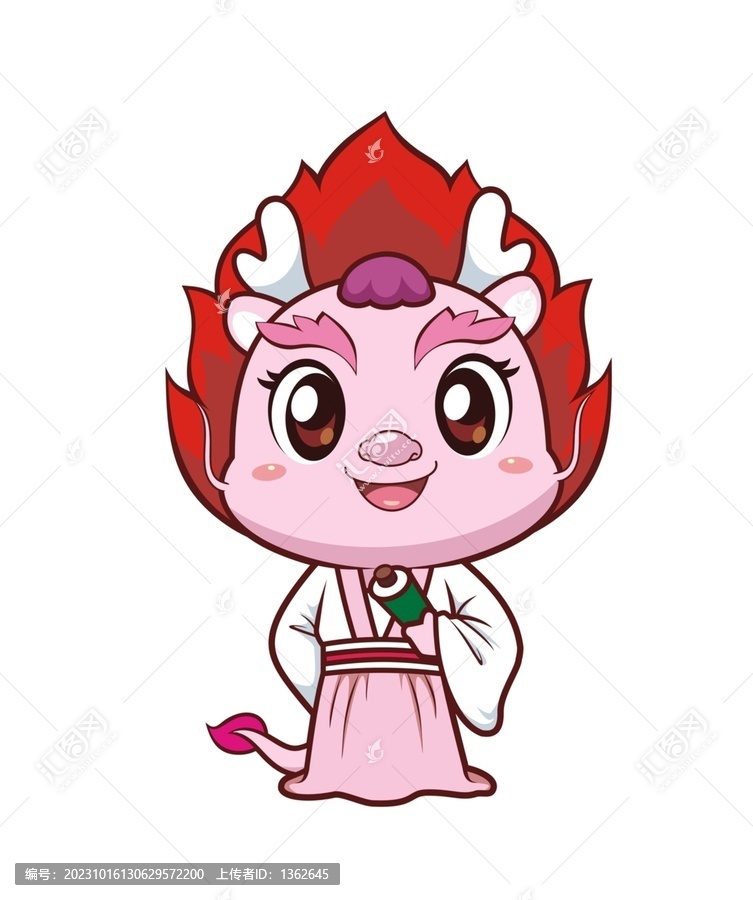 卡通可愛古裝小龍妹