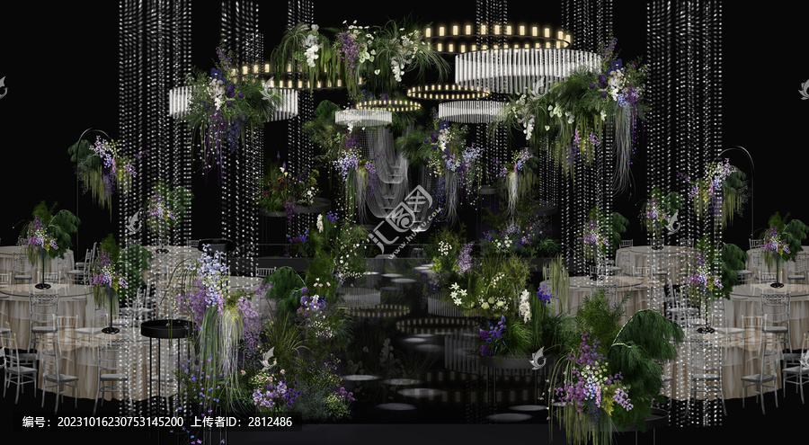 森系水小眾花園白綠紫婚禮