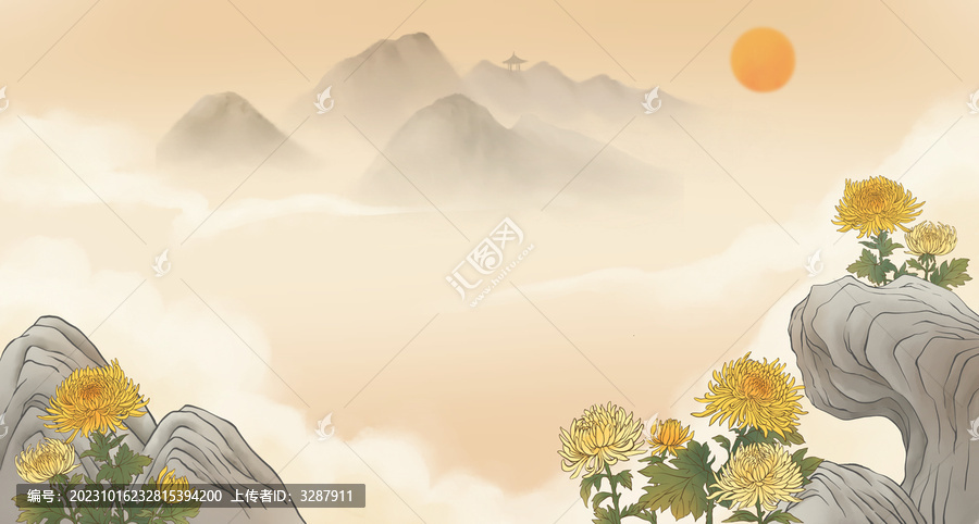 重陽(yáng)節(jié)國(guó)畫(huà)背景