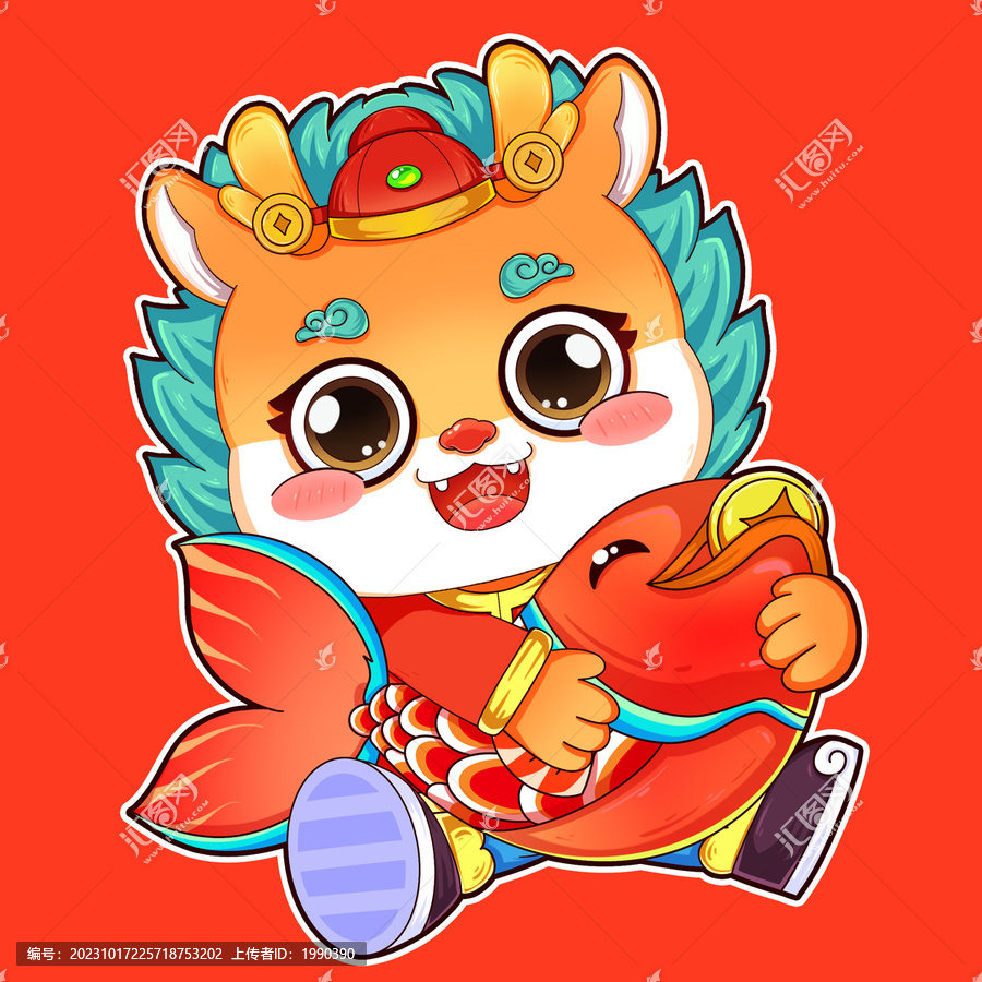 2024年國潮龍年插畫海報