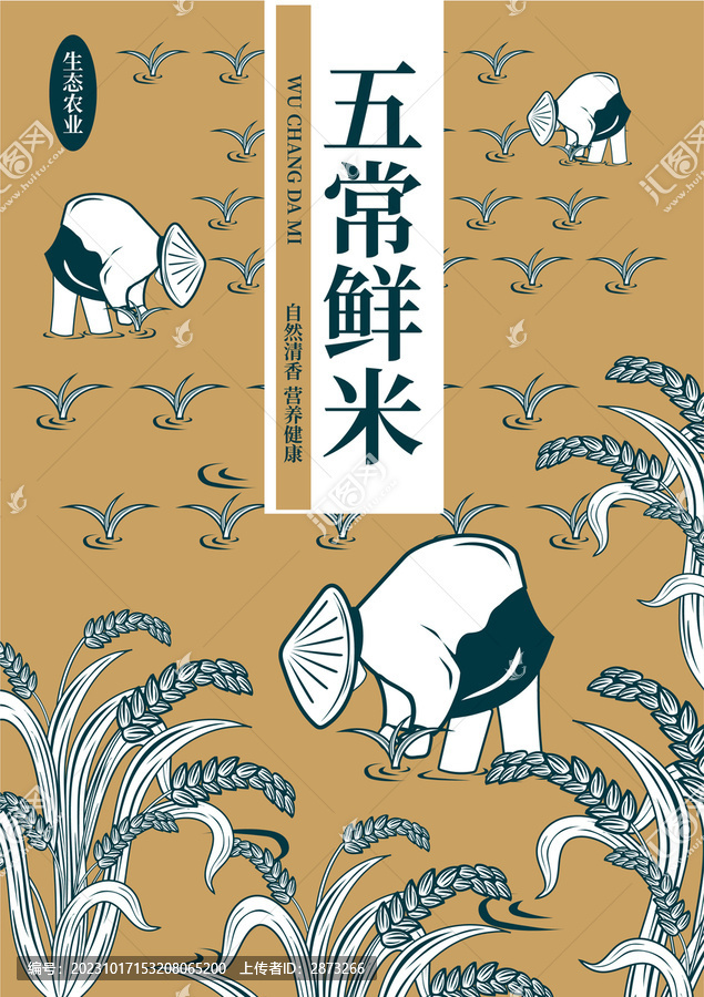 大米包裝插畫