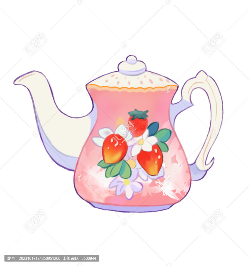 手繪水果茶壺