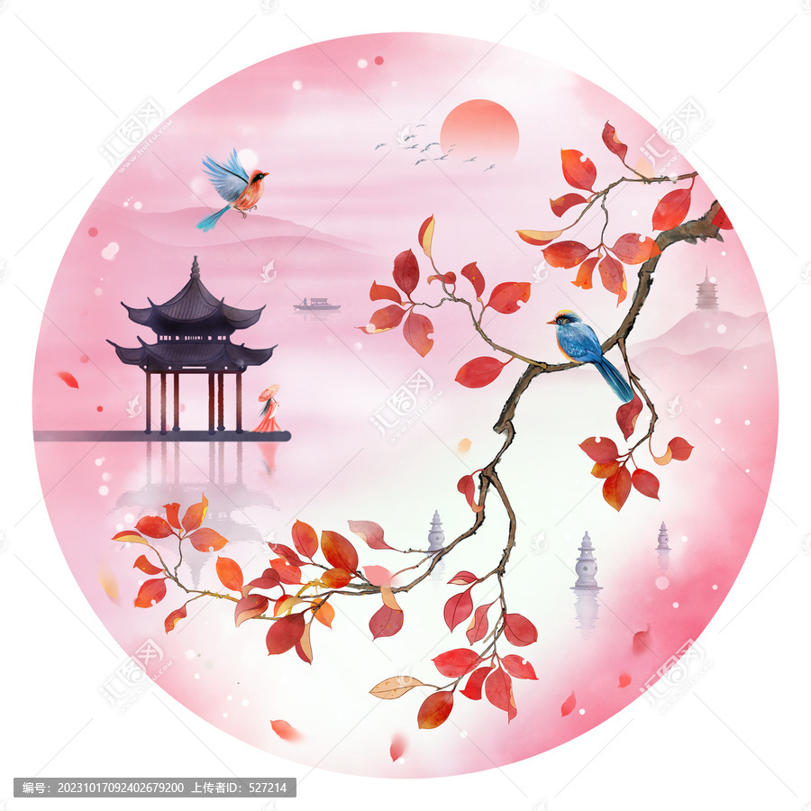 紅葉山水花鳥(niǎo)